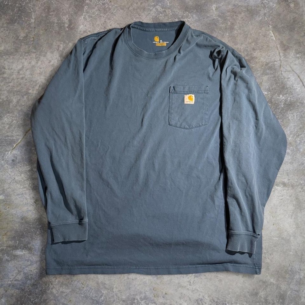 Carhartt Original Fit Blue Pocket Long Sleeve Workwear Shirt XL